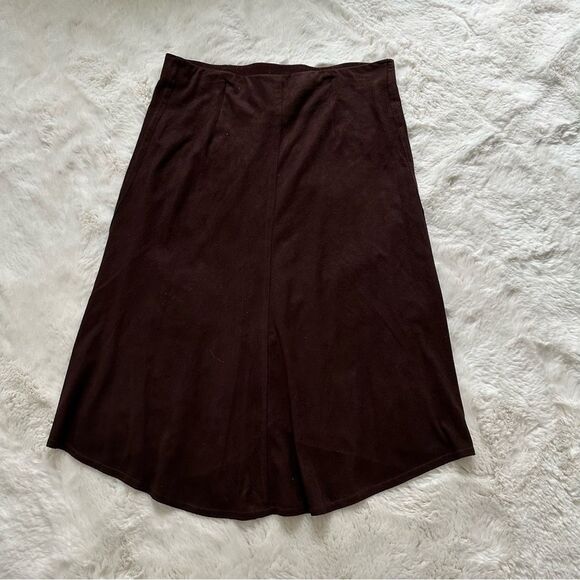 Max Studios Vintage brown suede midi high low skirt - Picture 8 of 12